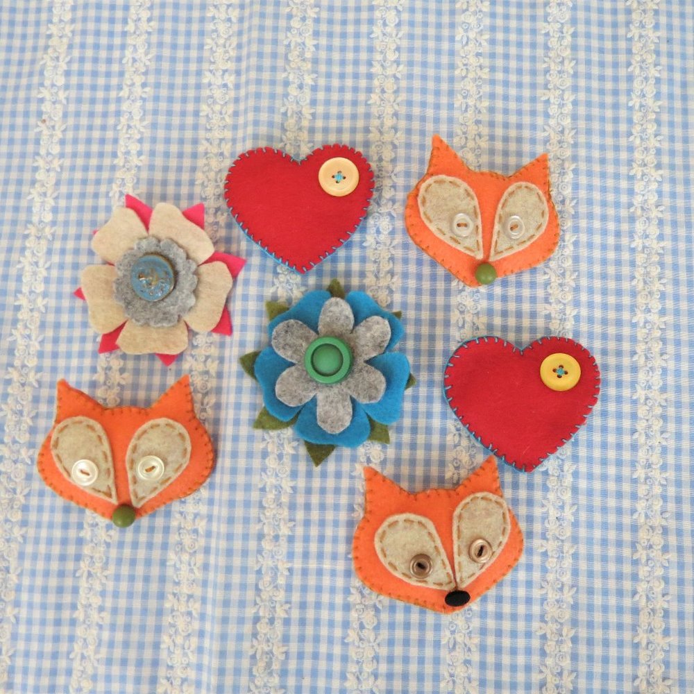 Handmade Quirky Felt Hair Clips - Picture 1 of 1